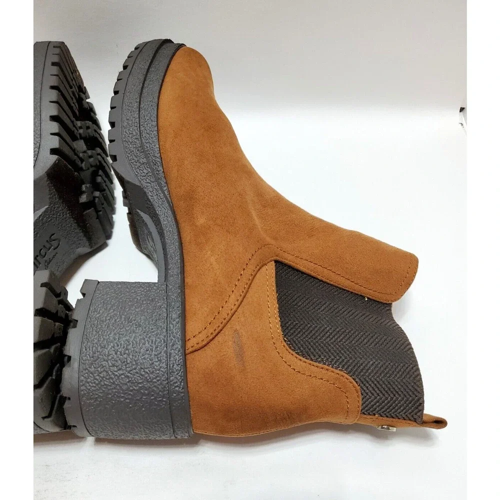 Sam Edelman Boots Womens 9.5M Lug Platform Cumberland Chunky Saddle Brown Circus